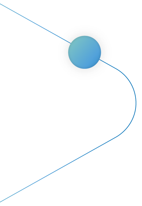 right curve blue line with circle